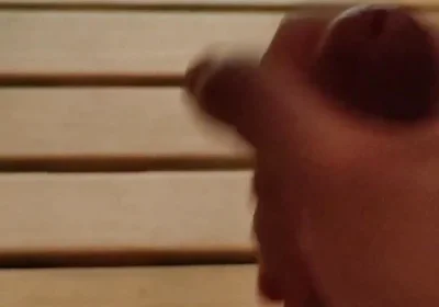 Young Skinny White Boy Jerking in the Sauna